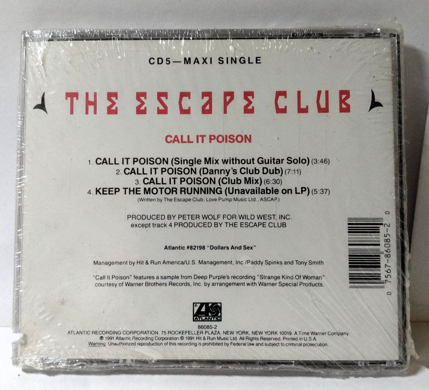 The Escape Club Call It Poison Synthpop Maxi Single CD 1991 - TulipStuff