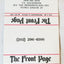 The Front Page Restaurant Grille Washington DC Matchbook Cover 1990's - TulipStuff