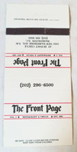 Load image into Gallery viewer, The Front Page Restaurant Grille Washington DC Matchbook Cover 1990&#39;s - TulipStuff
