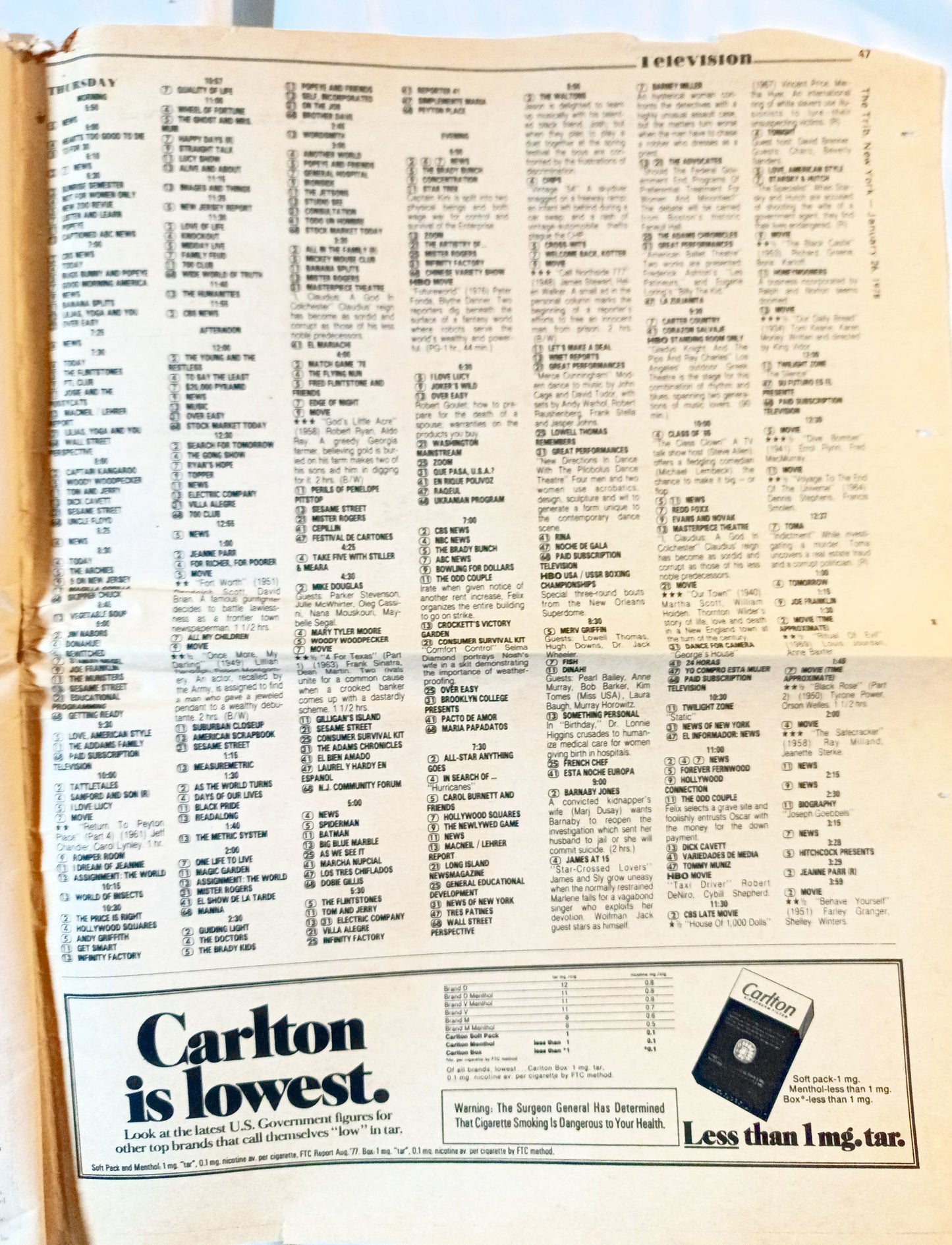 The Trib New York Tabloid Newspaper January 28 1978 NYC Flooding Sadat - TulipStuff