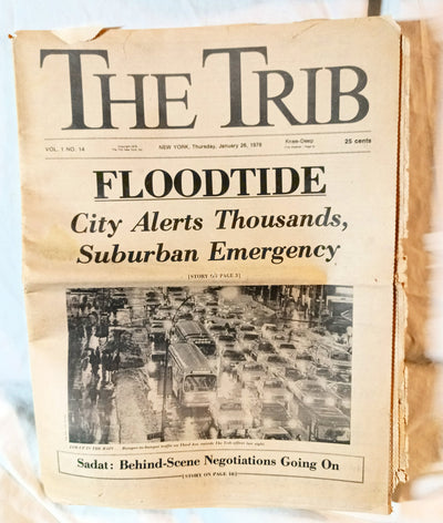 The Trib New York Tabloid Newspaper January 28 1978 NYC Flooding Sadat - TulipStuff