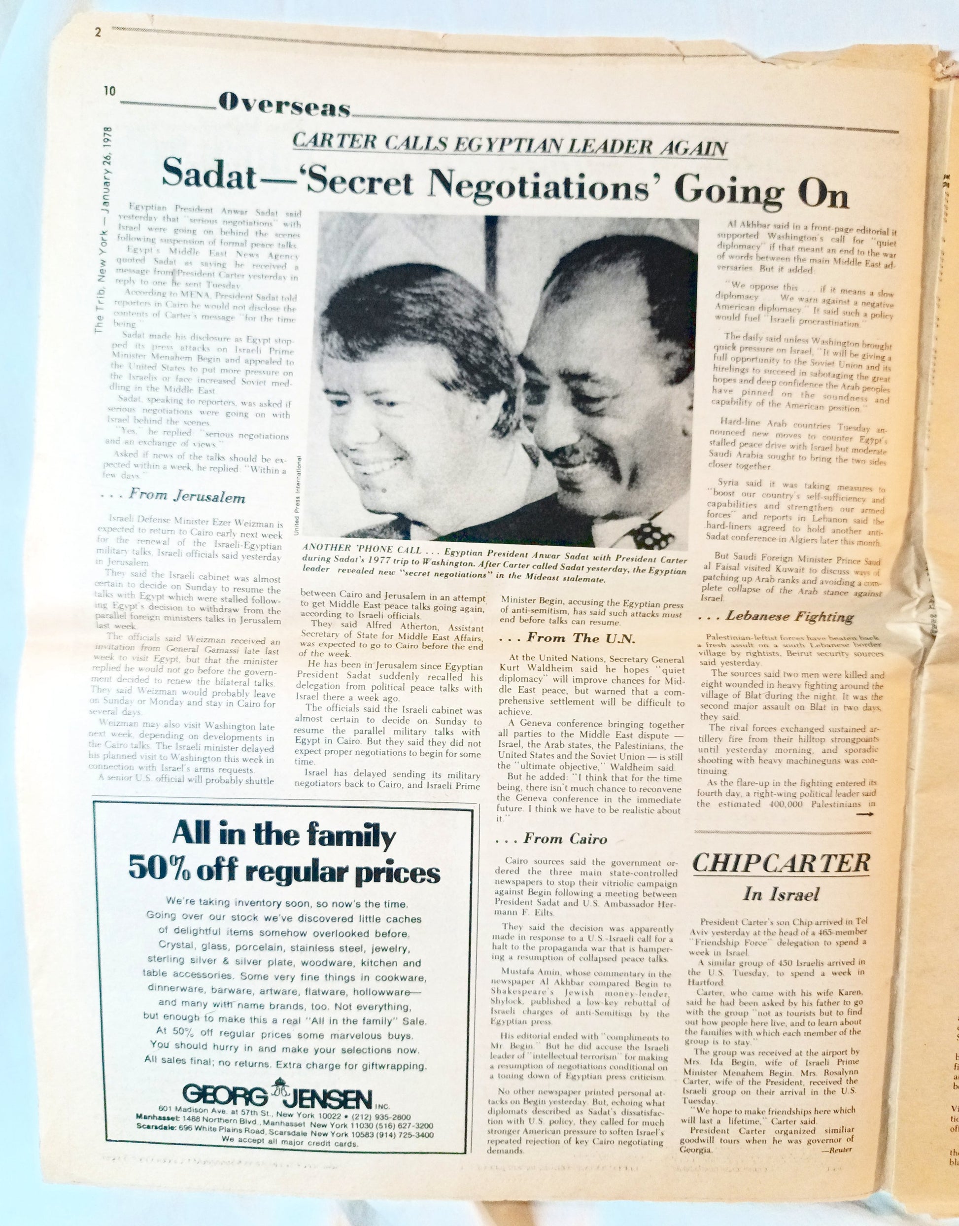 The Trib New York Tabloid Newspaper January 28 1978 NYC Flooding Sadat - TulipStuff