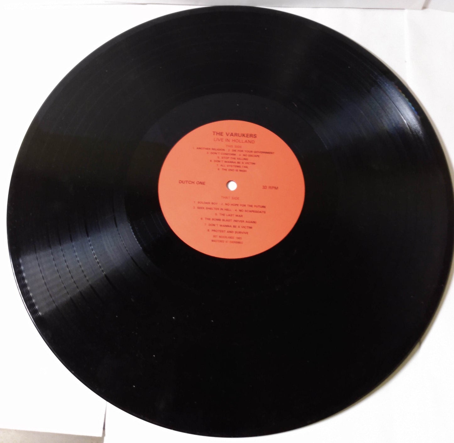 The Varukers Live In Holland UK Political Hardcore Punk Vinyl LP ltd ed 1985 - TulipStuff