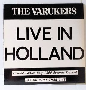 The Varukers Live In Holland UK Political Hardcore Punk Vinyl LP ltd ed 1985 - TulipStuff