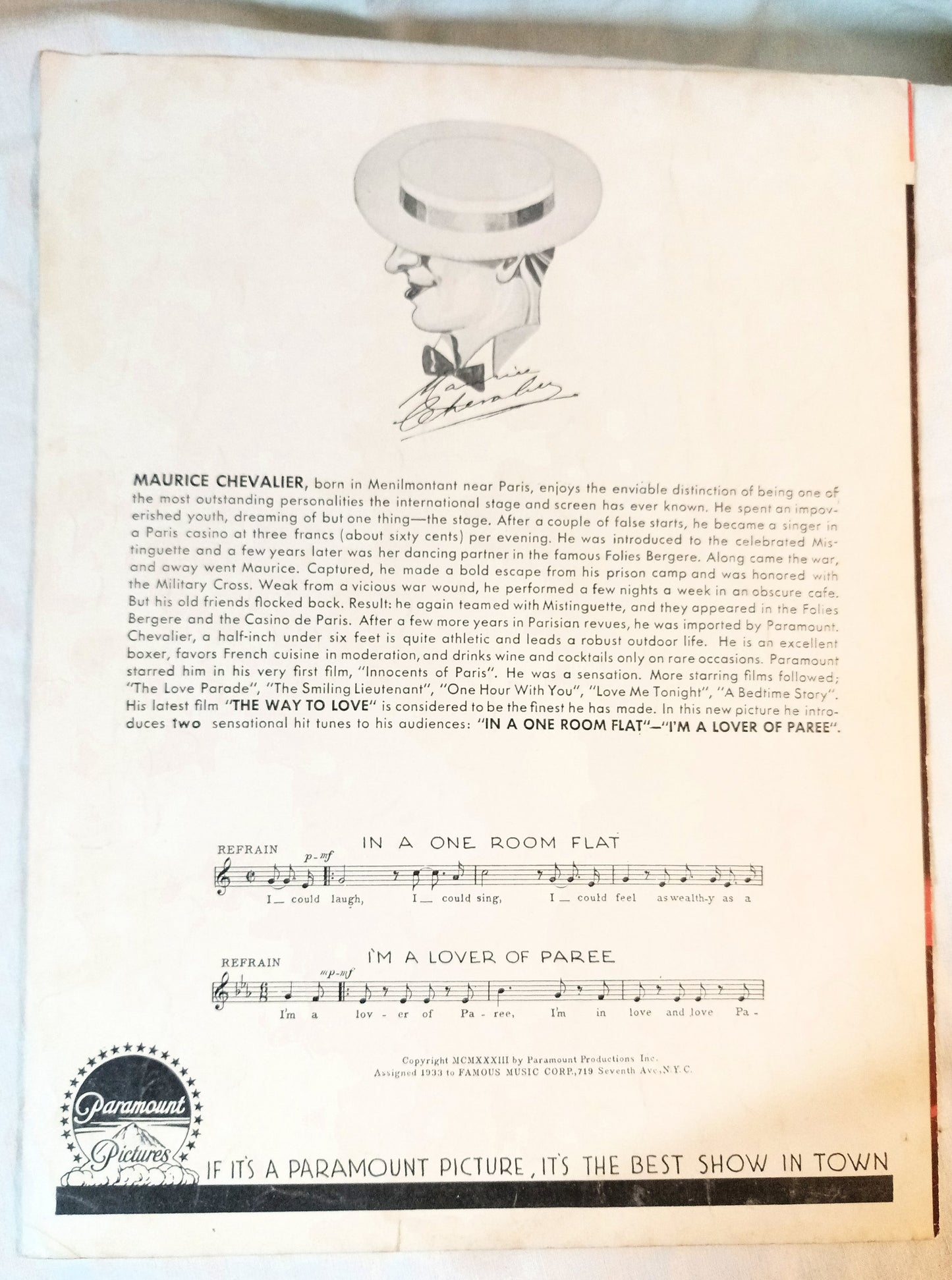 In A One Room Flat The Way To Love Maurice Chevalier Ann Dvorak 1933 - TulipStuff