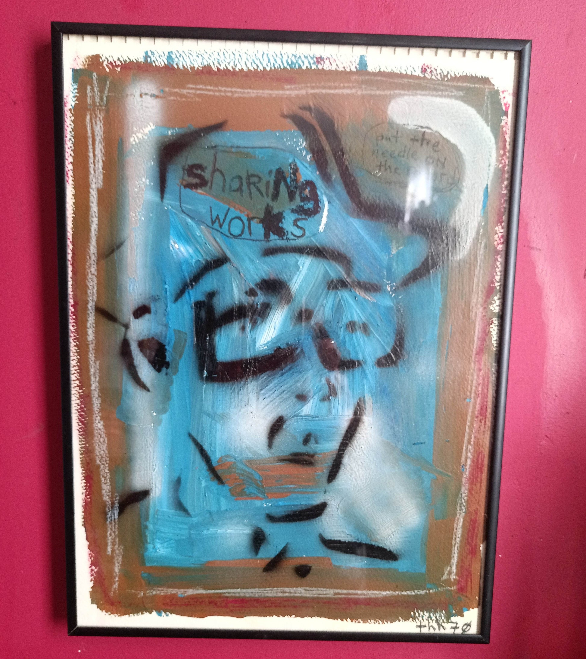 THH70 Sharing Works 11x15 Mixed Media Painting 2000 - TulipStuff