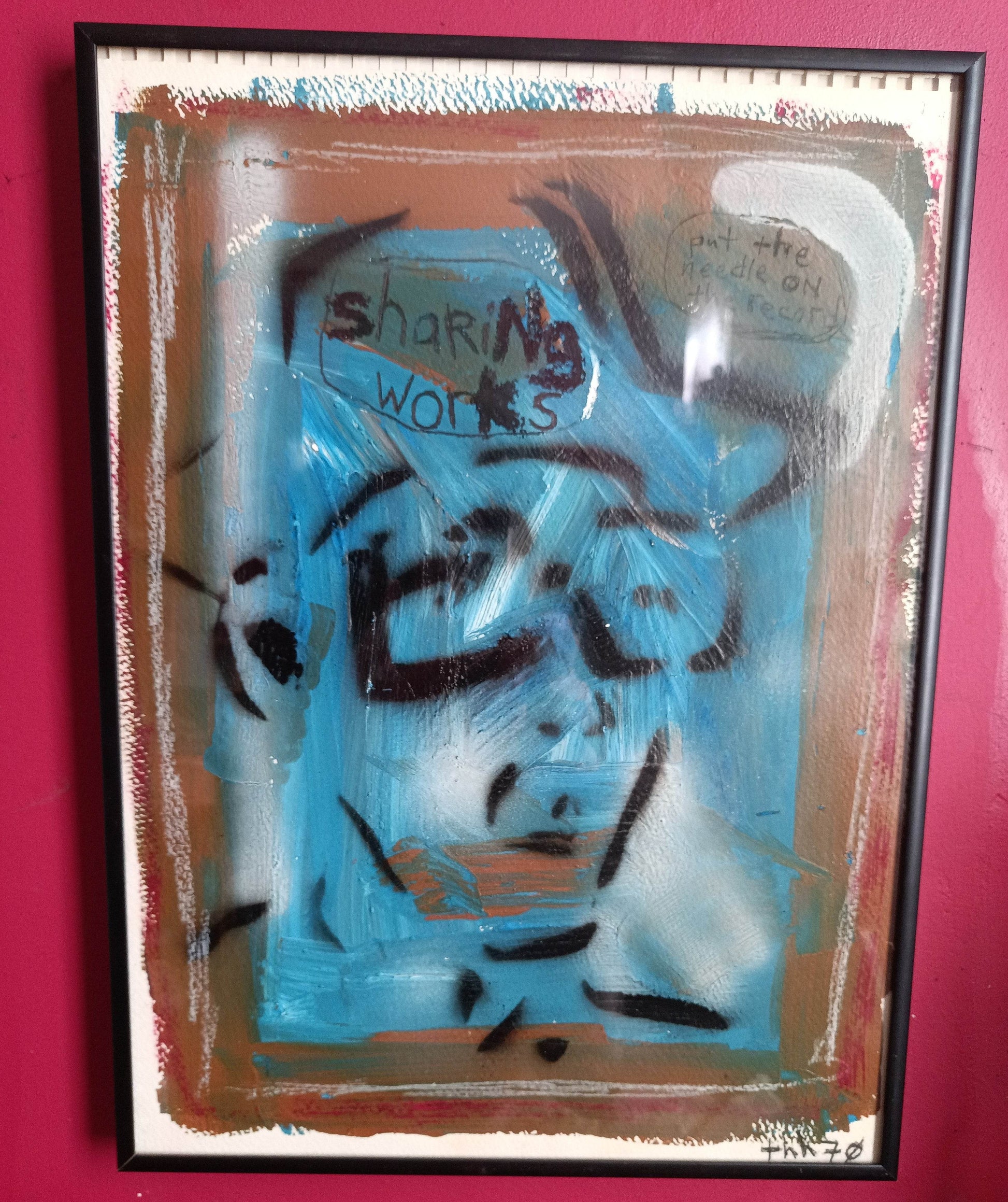 THH70 Sharing Works 11x15 Mixed Media Painting 2000 - TulipStuff