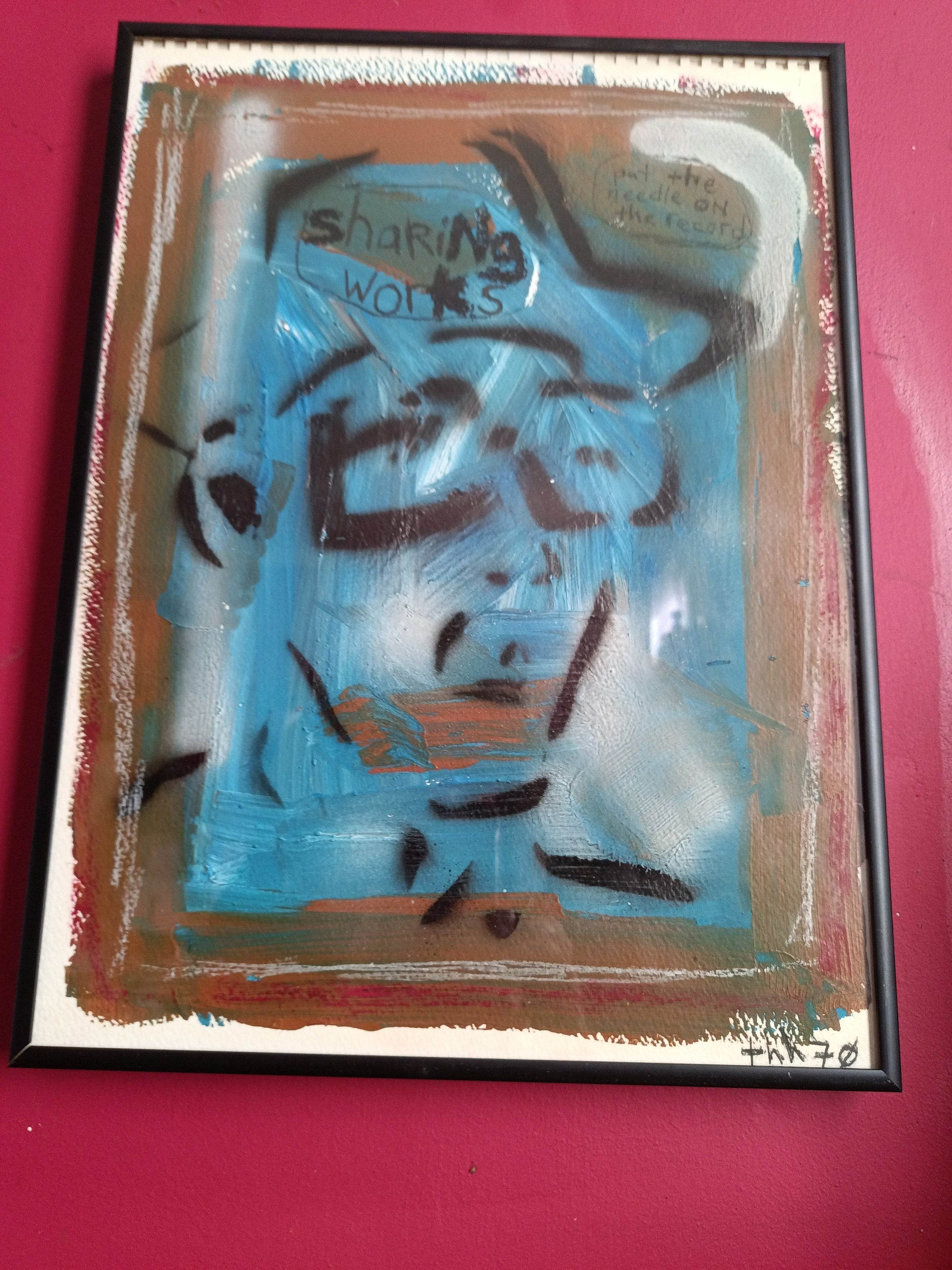 THH70 Sharing Works 11x15 Mixed Media Painting 2000 - TulipStuff