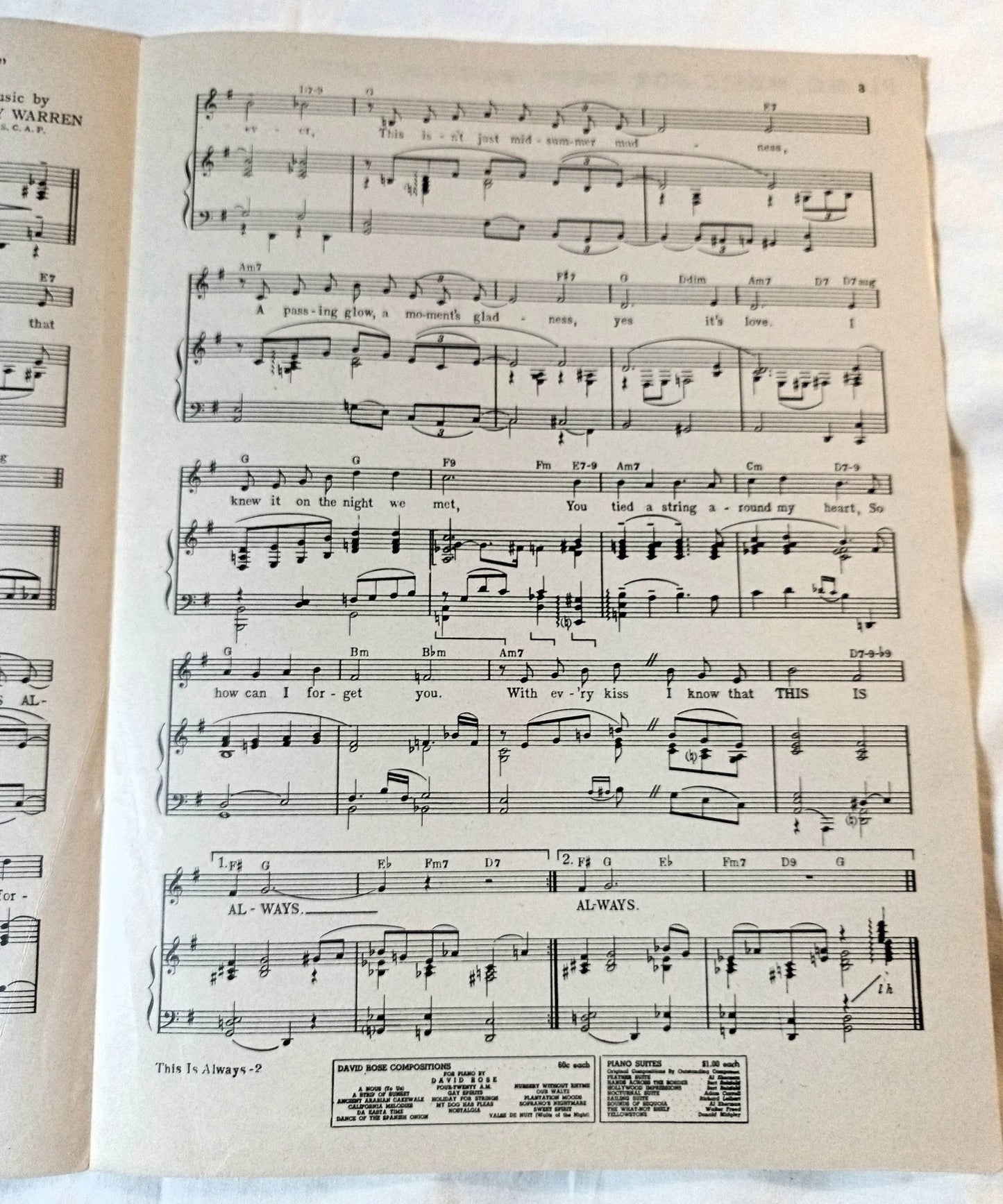 This Is Always Three Little Girls In Blue Sheet Music 1946 June Haver - TulipStuff