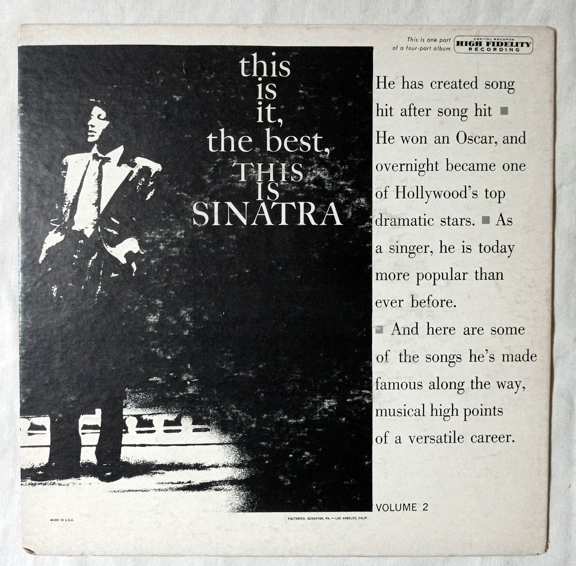 Frank Sinatra This Is Sinatra Volume 2 Part 4 7" Vinyl EP Capitol 1958 - TulipStuff