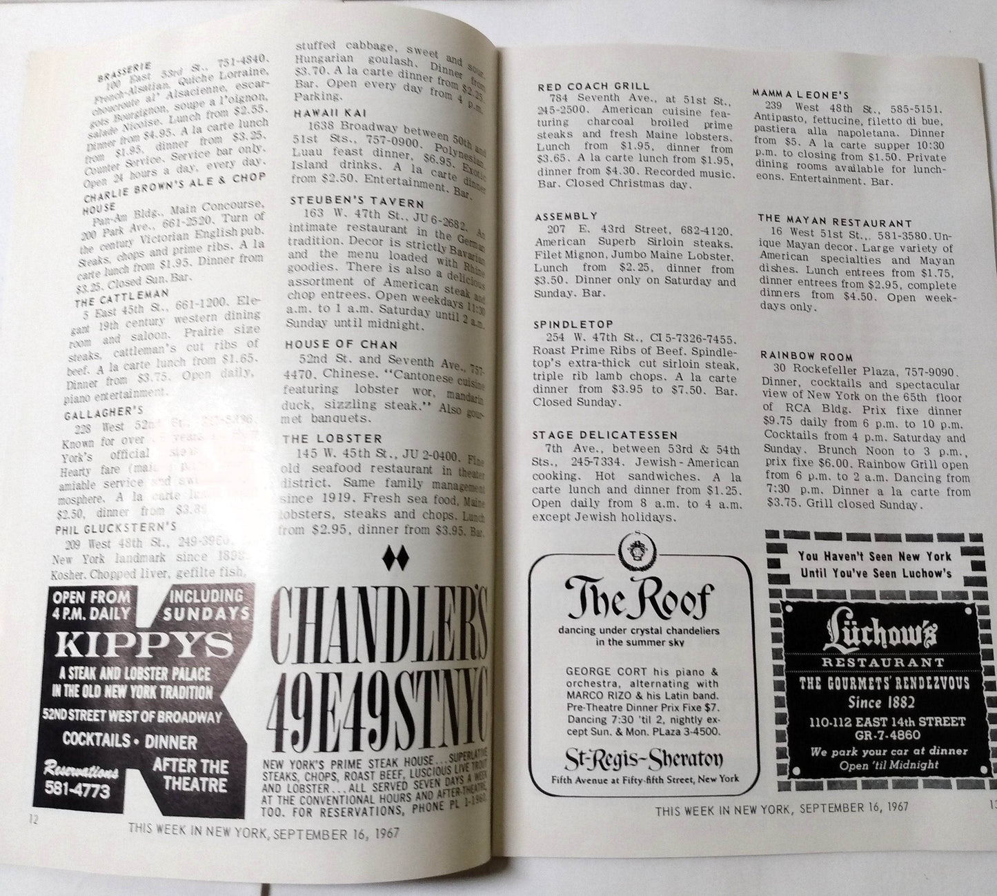 This Week In New York Sept 16-25 1967 Guide Restaurants Nightlife Broadway - TulipStuff