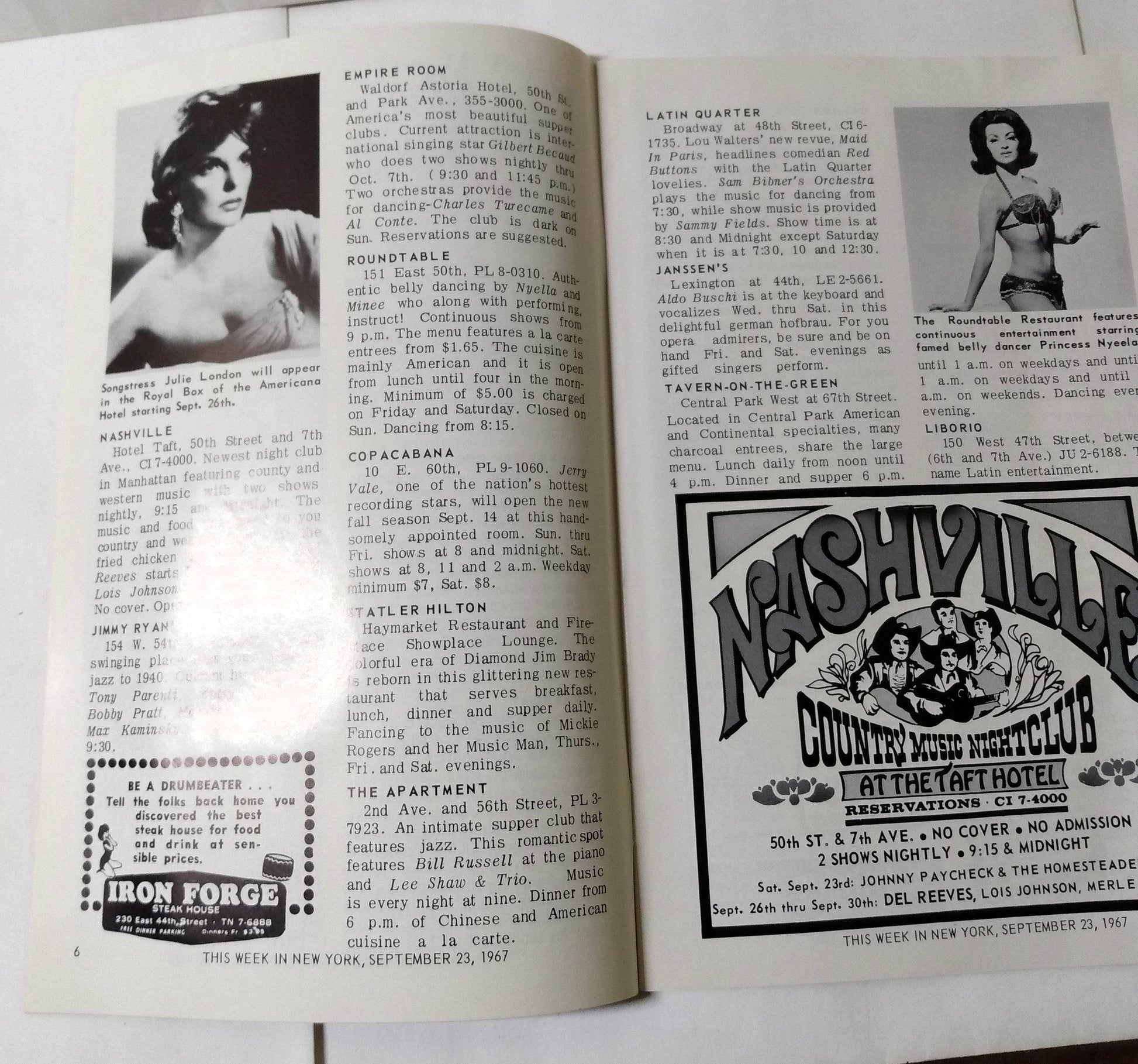 This Week In New York Sept 23-29 1967 Guide Restaurants Nightlife Sports - TulipStuff
