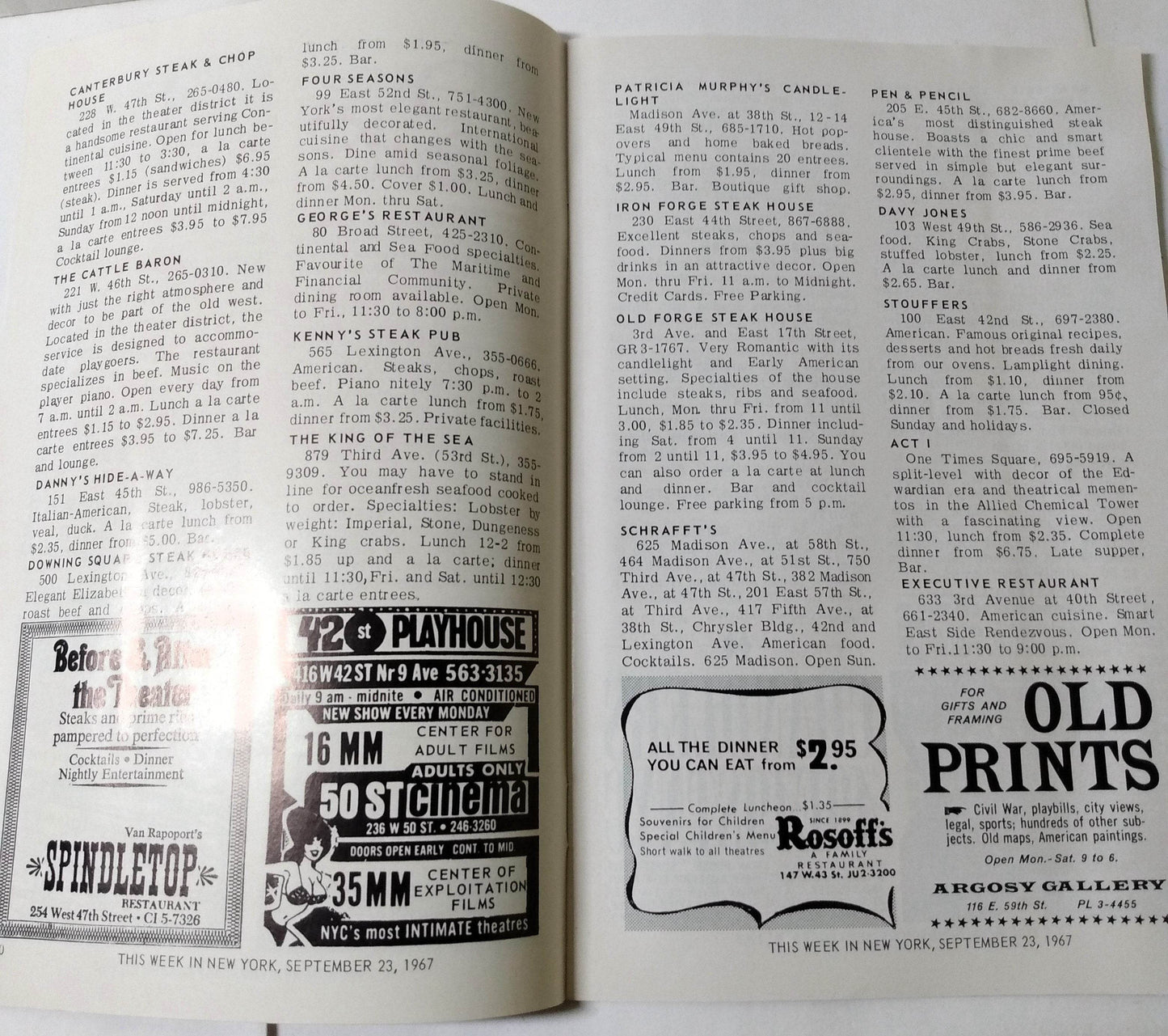 This Week In New York Sept 23-29 1967 Guide Restaurants Nightlife Sports - TulipStuff