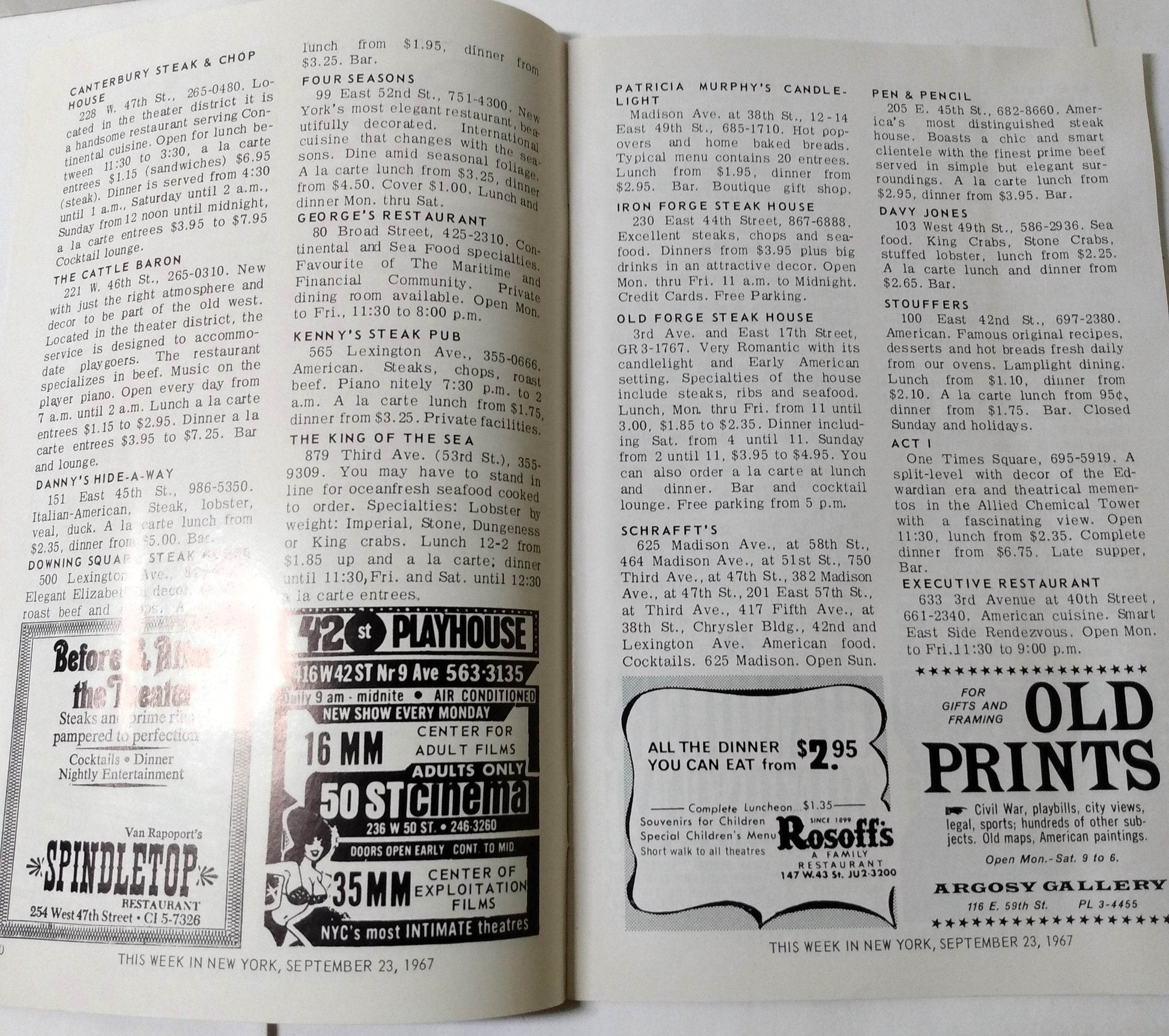 This Week In New York Sept 23-29 1967 Guide Restaurants Nightlife Sports - TulipStuff