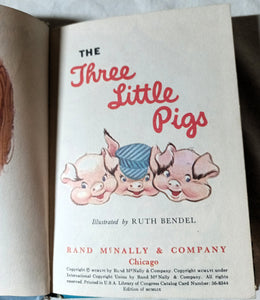 The Three Little Pigs Ruth Bendel Rand McNally Junior Elf Book 1956 - TulipStuff