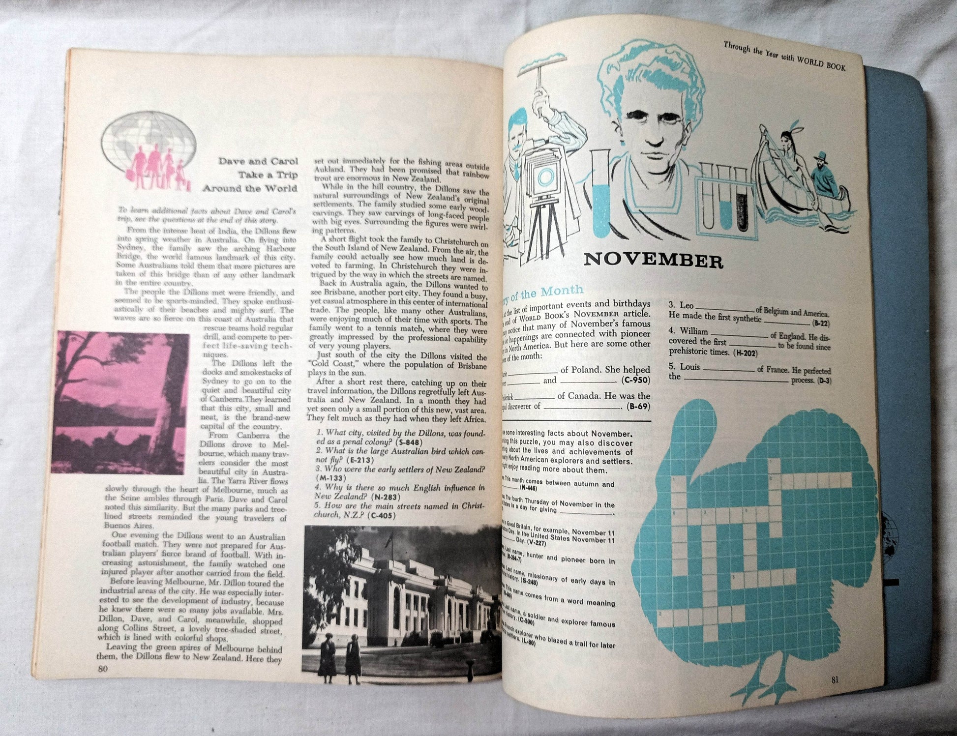 Through The Year With World Book Paperback 1960 - TulipStuff