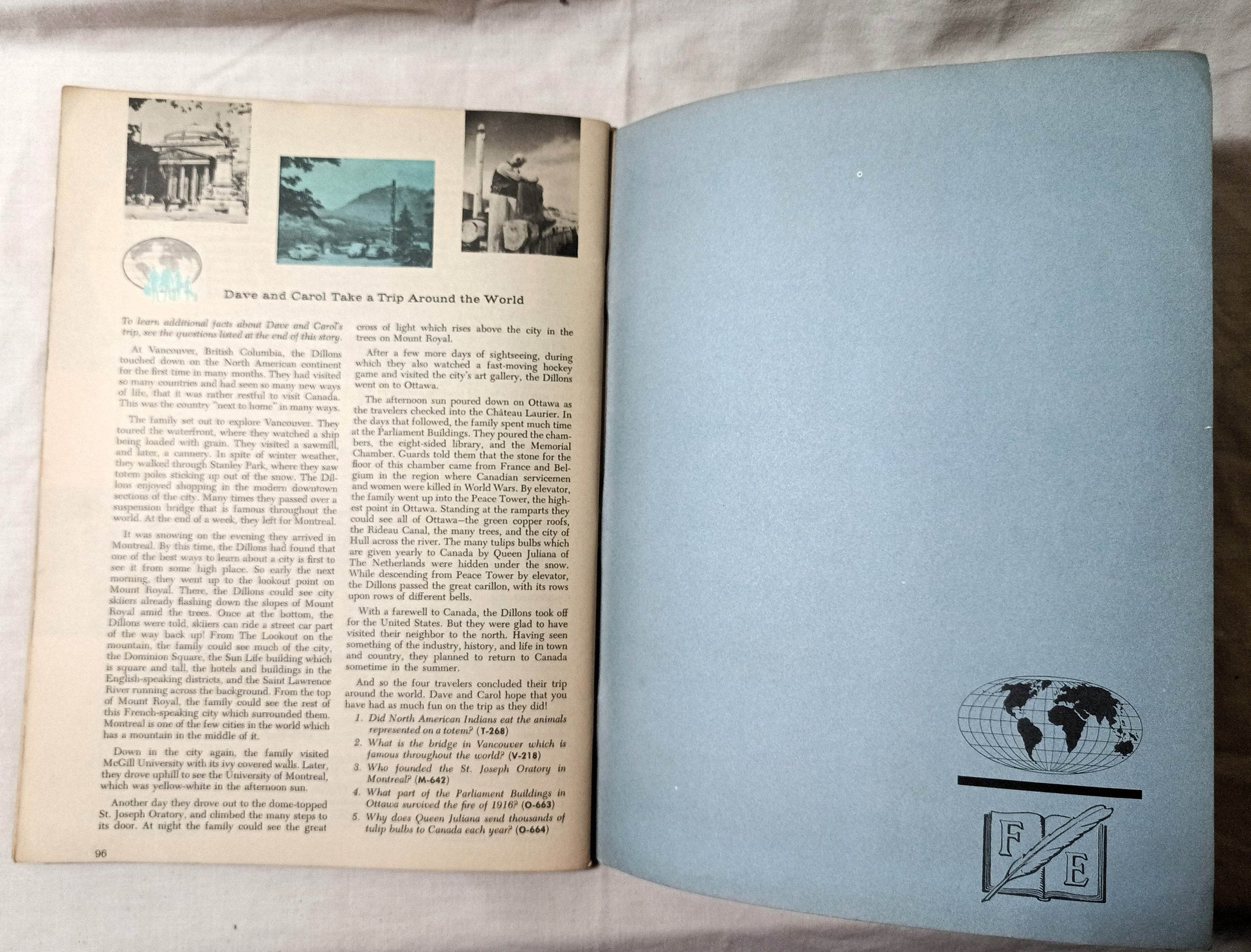 Through The Year With World Book Paperback 1960 - TulipStuff