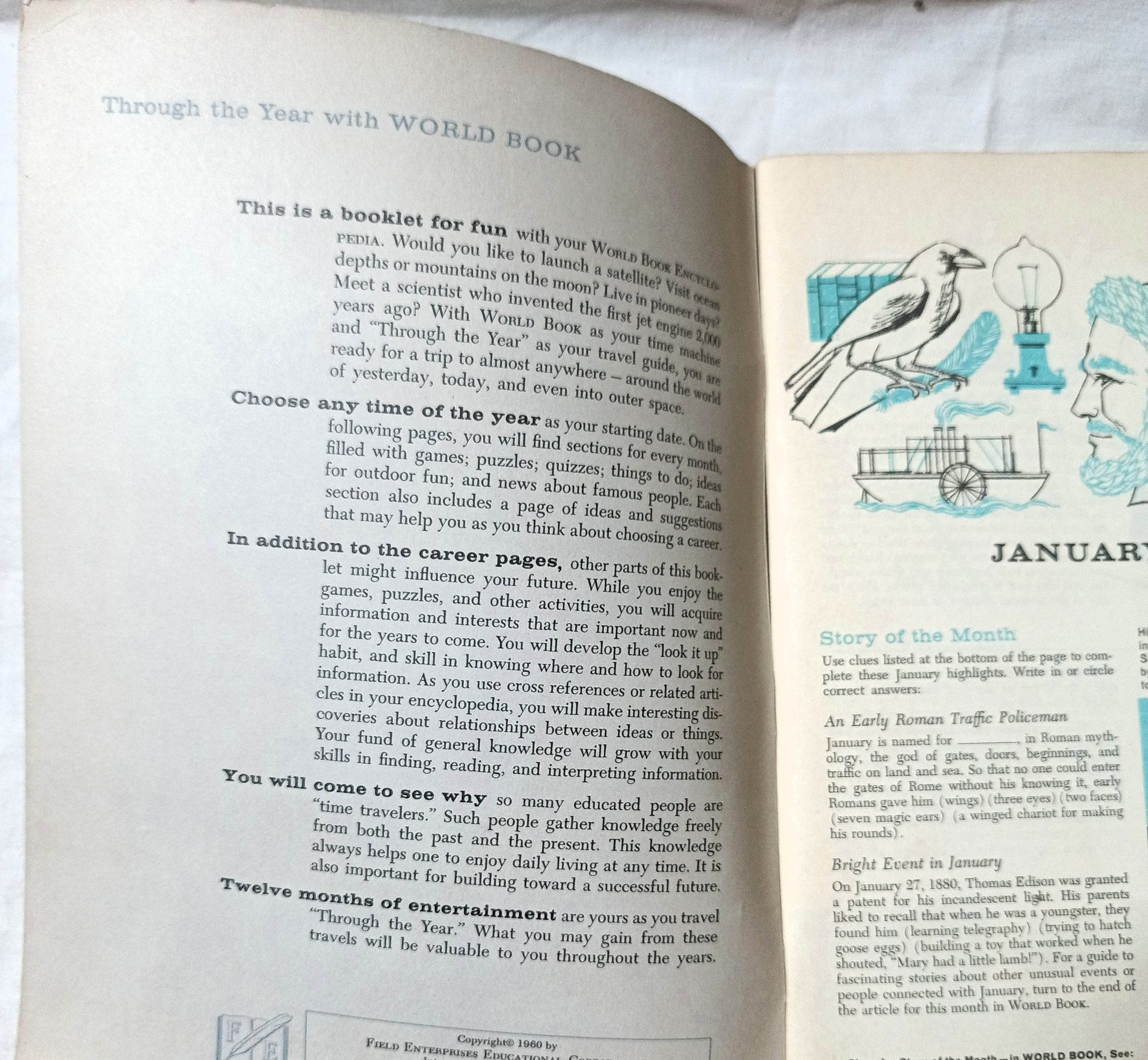 Through The Year With World Book Paperback 1960 - TulipStuff
