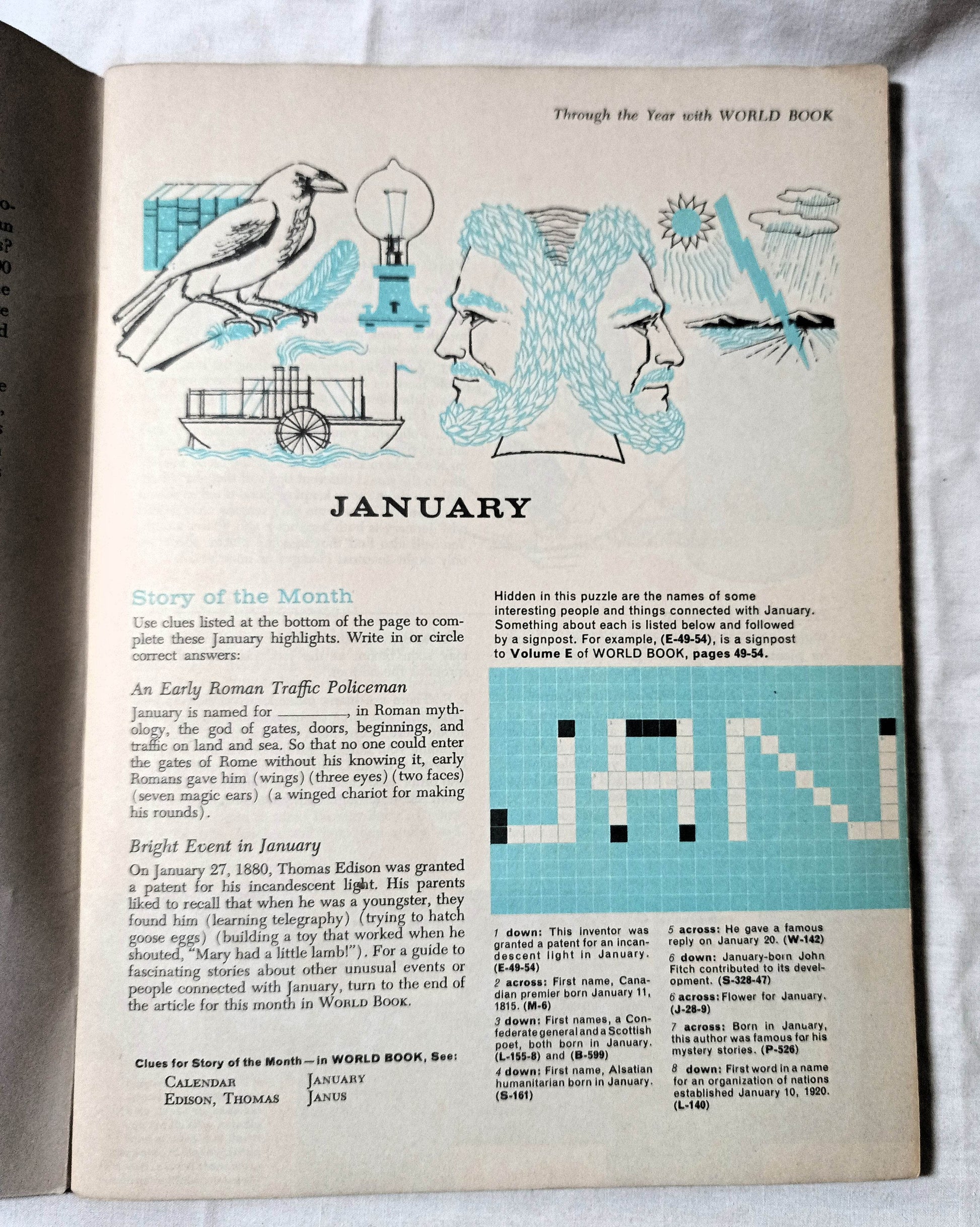 Through The Year With World Book Paperback 1960 - TulipStuff