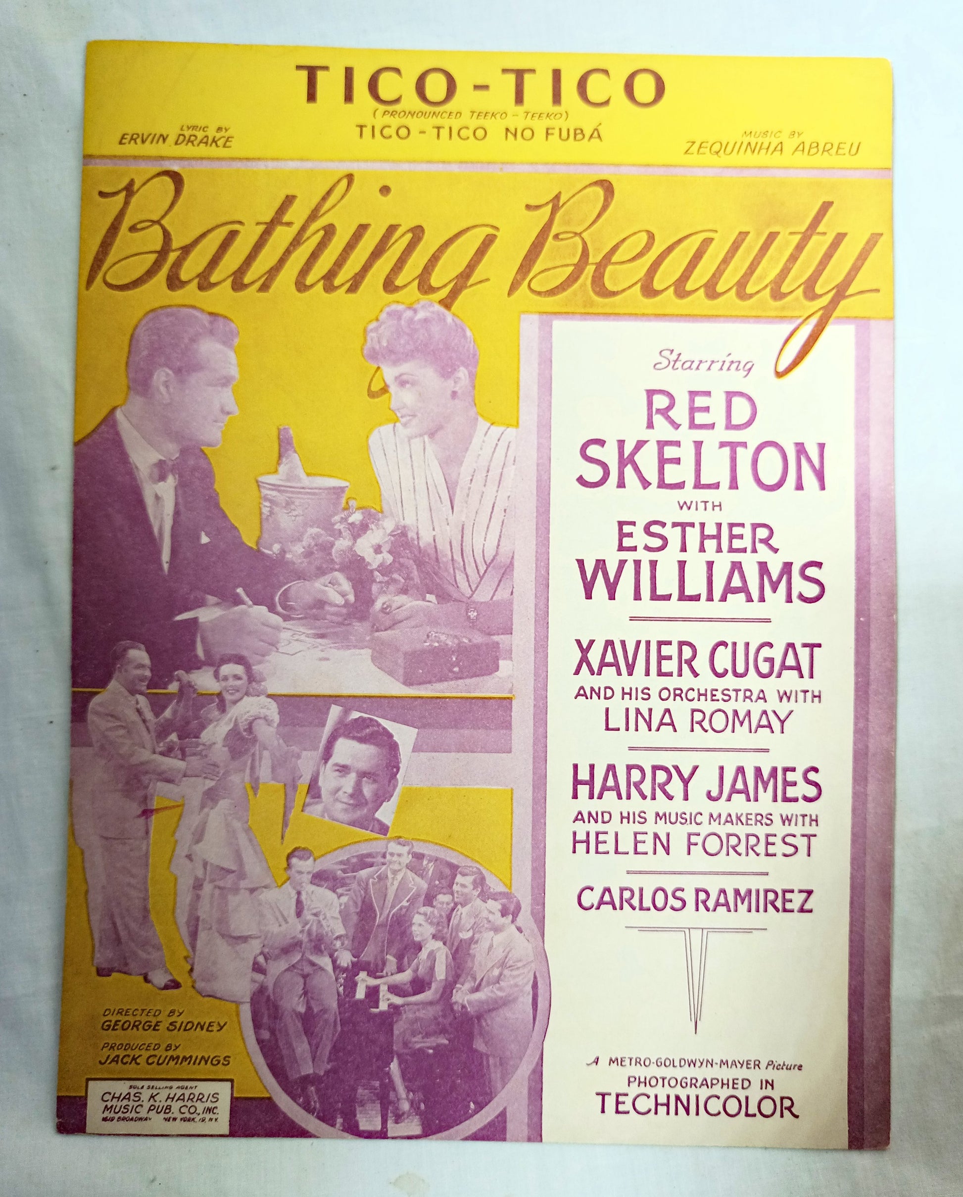 Tico Tico Bathing Beauty Red Skelton Esther Williams Sheet Music 1943 - TulipStuff