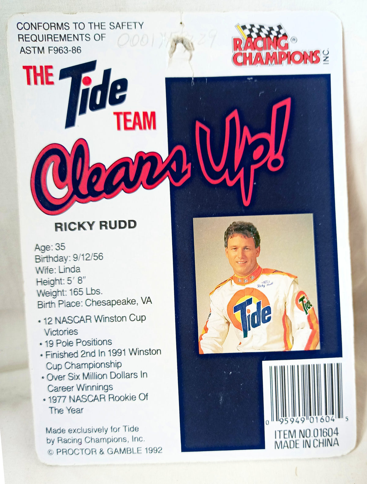 Racing Champions 1992 Tide Racing Team Ricky Rudd Chevy Lumina - TulipStuff