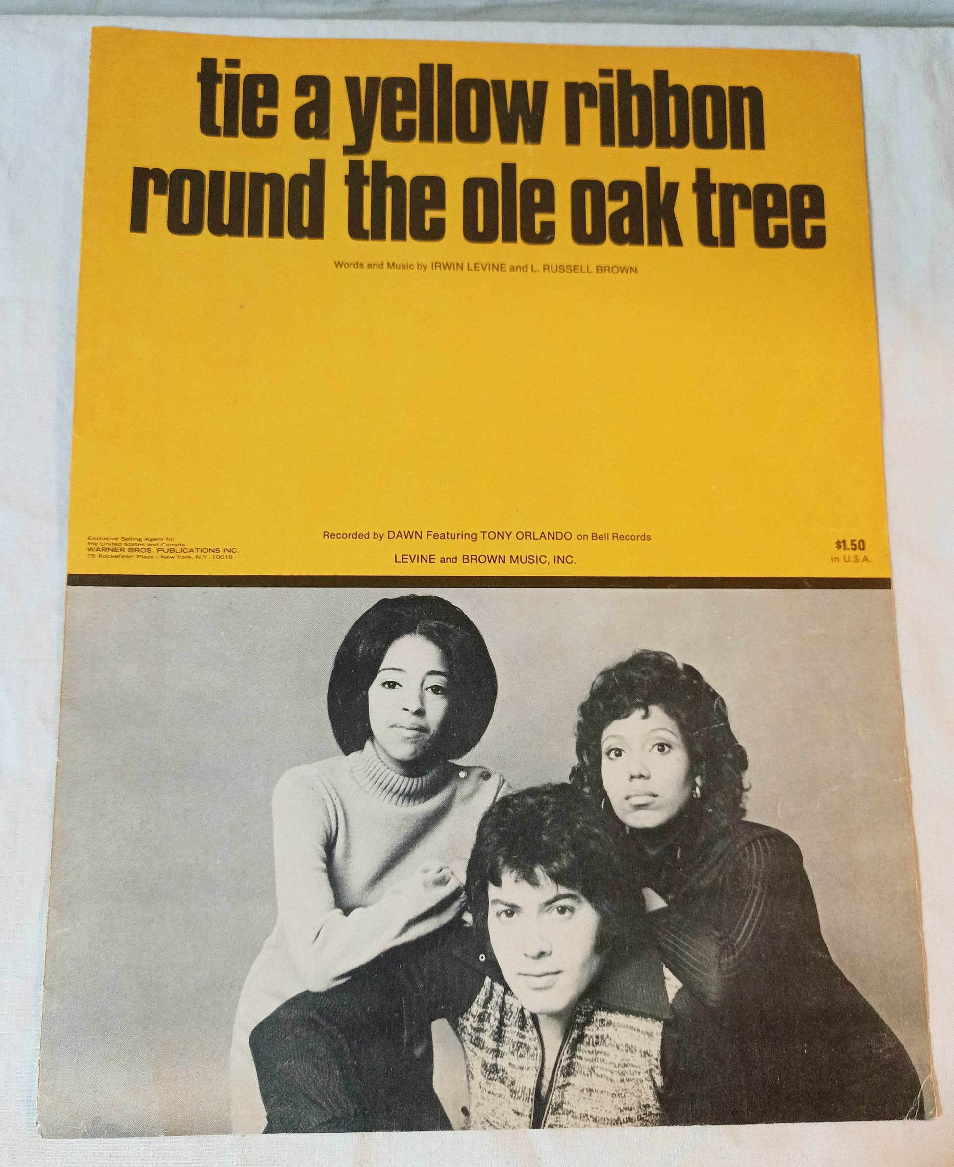 Tie A Yellow Ribbon Round The Ole Oak Tree Tony Orlando Dawn Sheet Music - TulipStuff