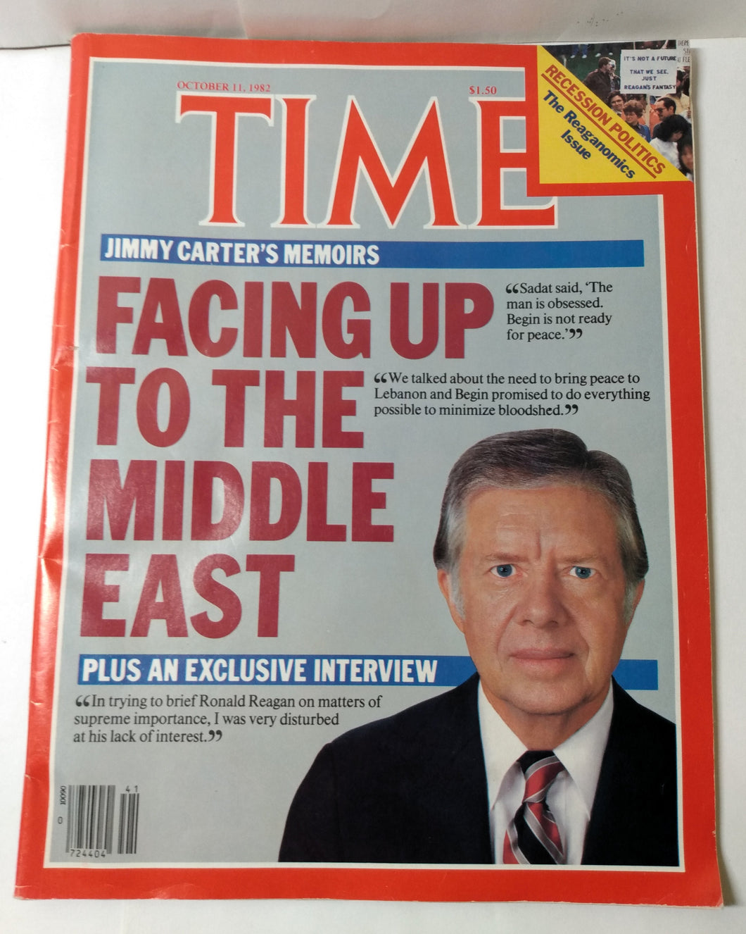 Time Magazine October 11 1982 Jimmy Carter Memoirs Reagan Middle East - TulipStuff