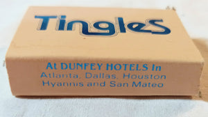 Tingles Bar Disco Dunfey Hotels Atlanta Houston Hyannis Matches 1980's - TulipStuff