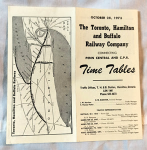 Toronto Hamilton And Buffalo Railway Company Timetables 1973 - TulipStuff