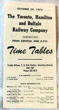 Load image into Gallery viewer, Toronto Hamilton And Buffalo Railway Company Timetables 1973 - TulipStuff
