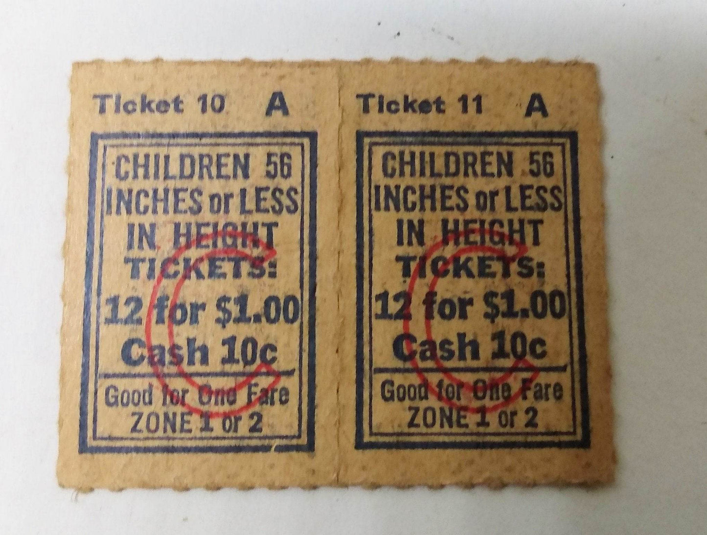 Toronto Transit Commission Children's Tickets 10 Cents 1970's Vintage - TulipStuff