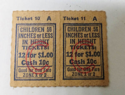 Toronto Transit Commission Children's Tickets 10 Cents 1970's Vintage - TulipStuff