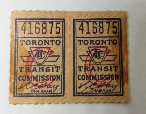 Toronto Transit Commission Children's Tickets 10 Cents 1970's Vintage - TulipStuff