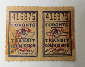 Toronto Transit Commission Children's Tickets 10 Cents 1970's Vintage - TulipStuff