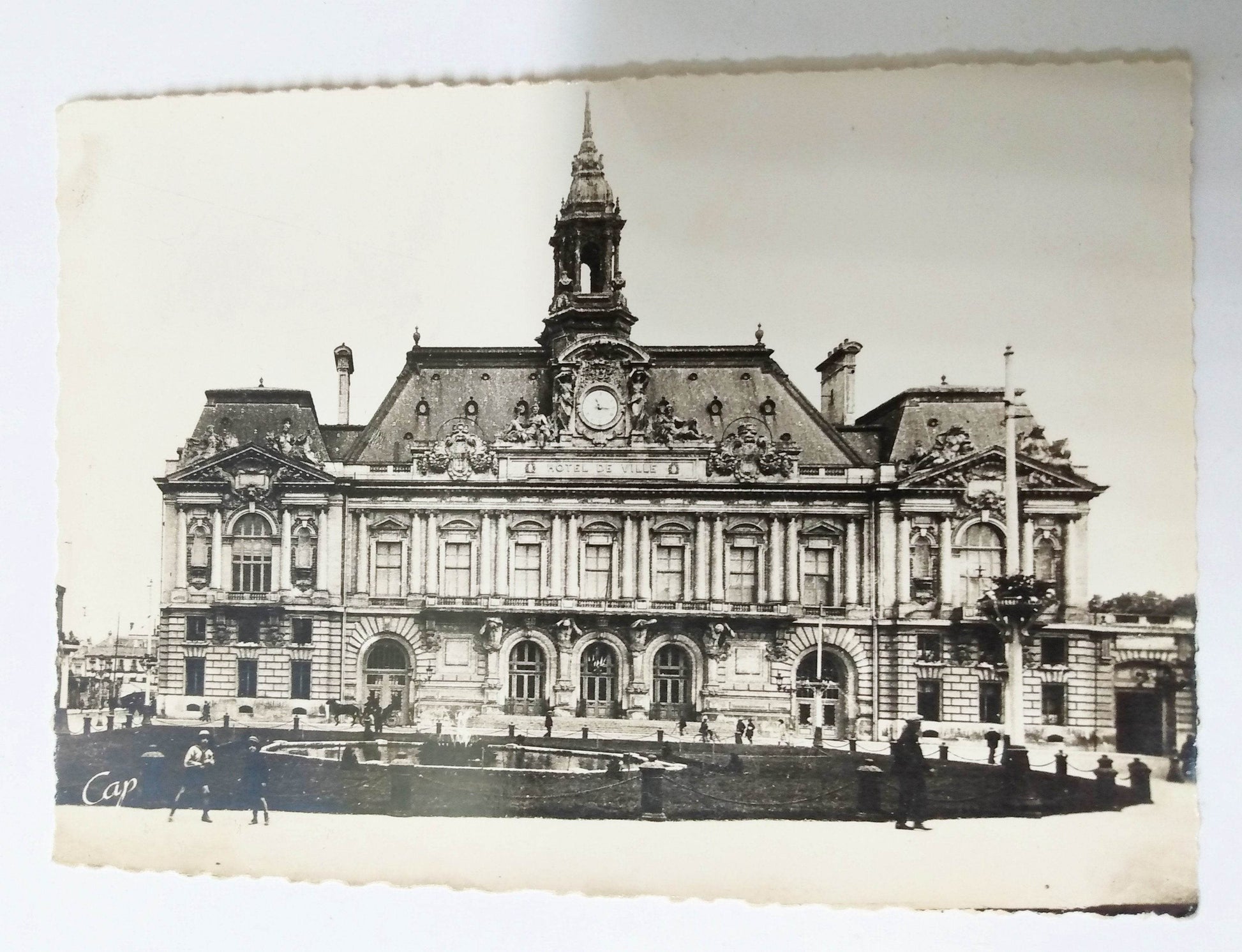 Tours L'Hotel de Ville France 1910's Real Photo Postcard - TulipStuff