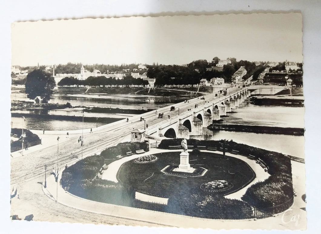 Tours Le Pont De Pierre Stone Bridge France 1910's Real Photo Postcard - TulipStuff