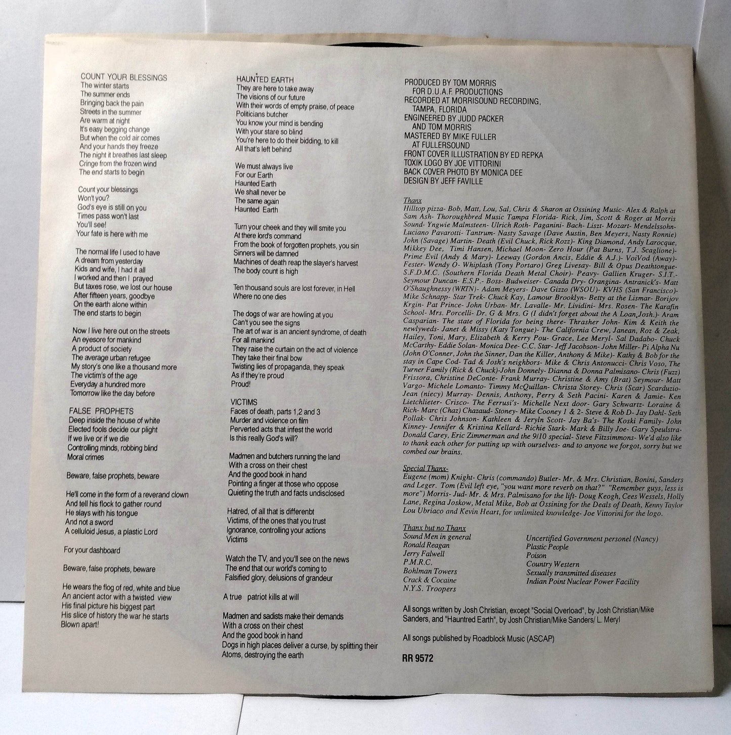 Toxik World Circus Roadracer Thrash Speed Metal 12 inch Vinyl LP 1988 - TulipStuff