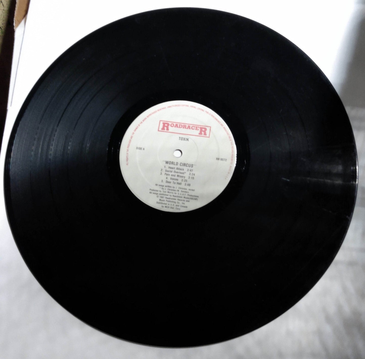 Toxik World Circus Roadracer Thrash Speed Metal 12 inch Vinyl LP 1988 - TulipStuff