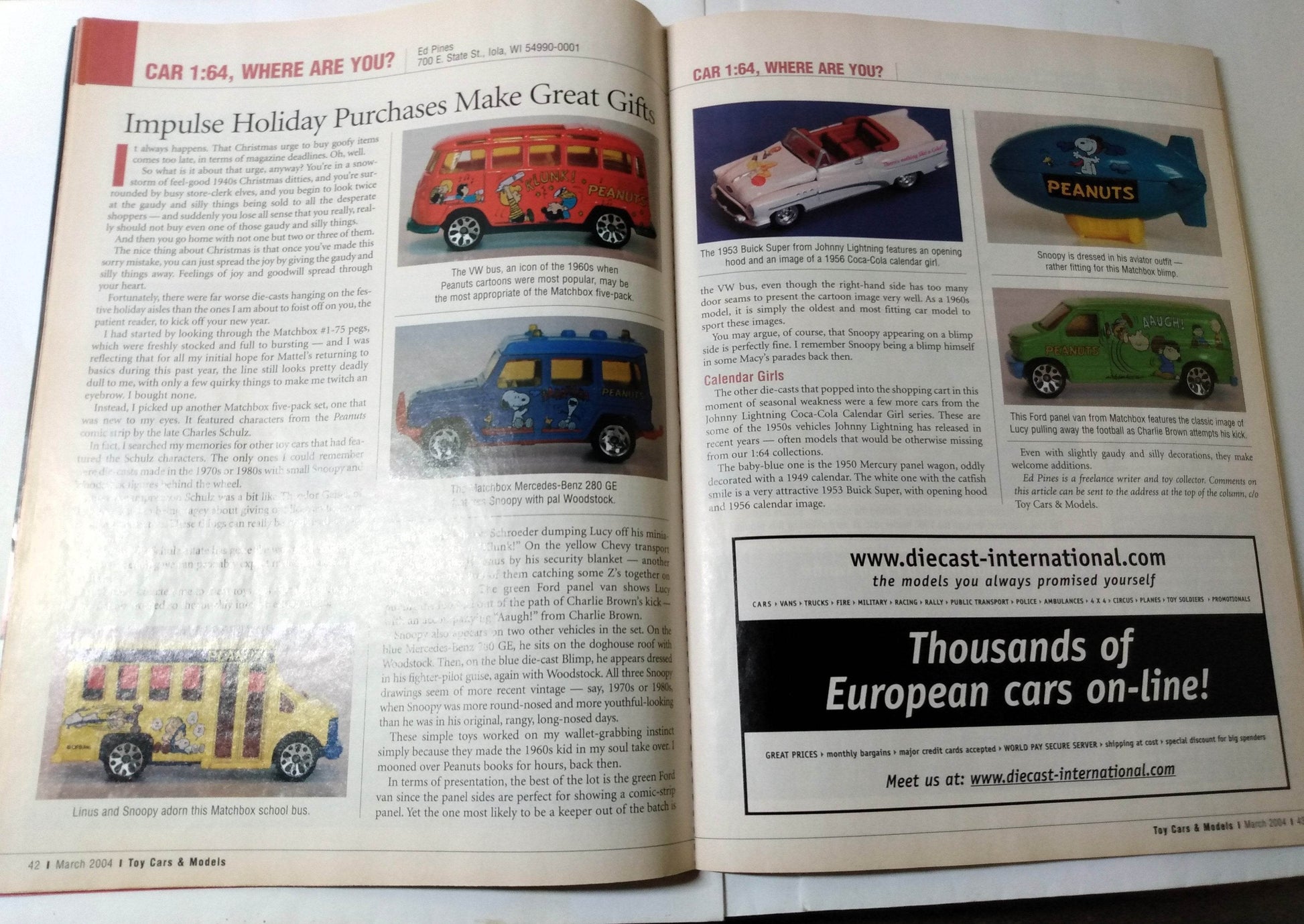 Toy Cars & Models Magazine March 2004 Monogram Hot Wheels Slot Cars - TulipStuff