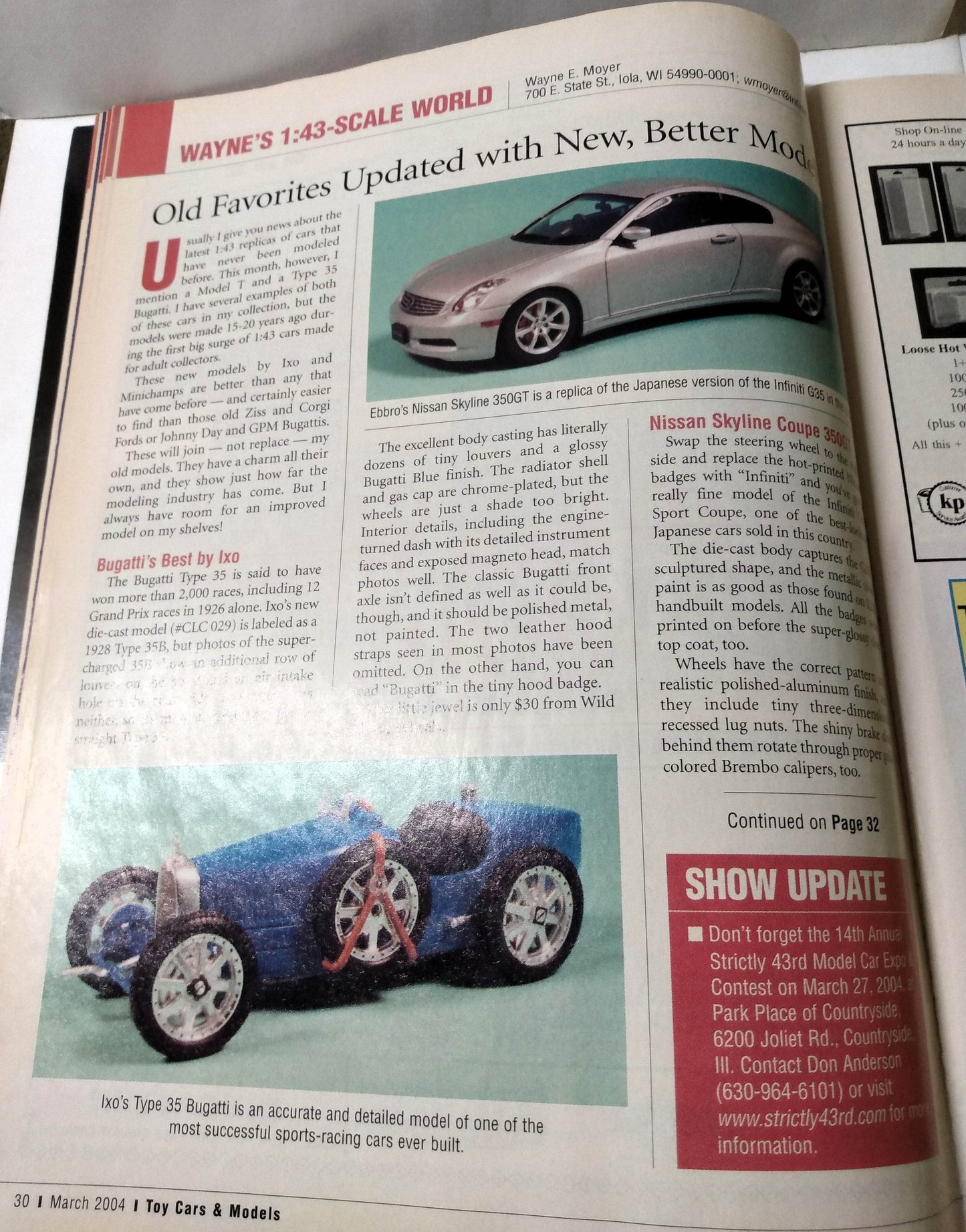 Toy Cars & Models Magazine March 2004 Monogram Hot Wheels Slot Cars - TulipStuff