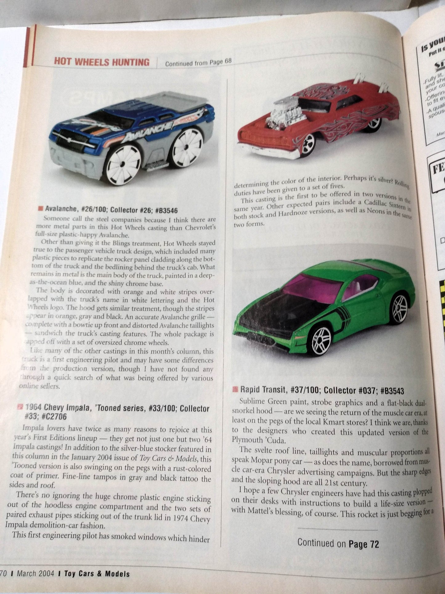 Toy Cars & Models Magazine March 2004 Monogram Hot Wheels Slot Cars - TulipStuff