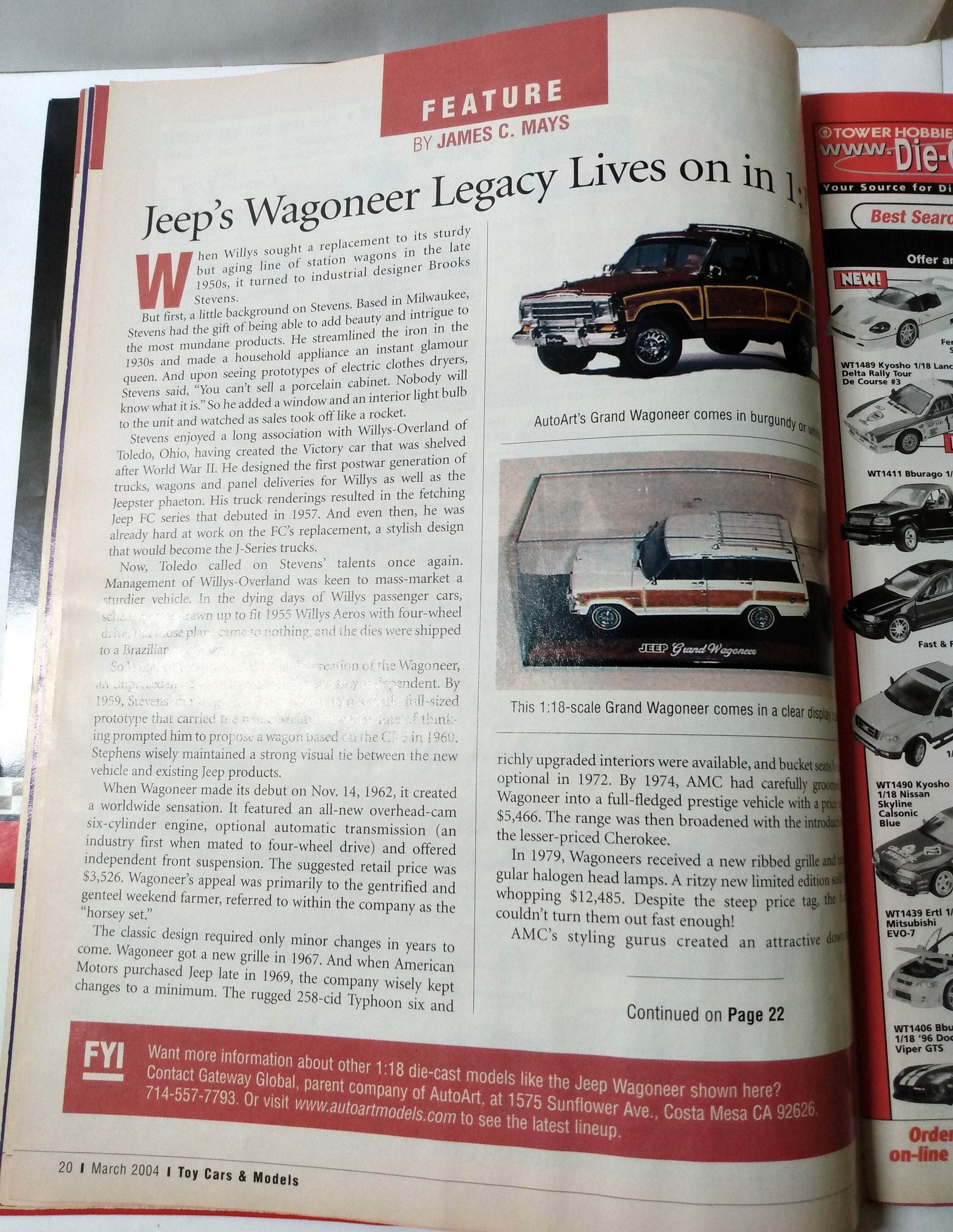 Toy Cars & Models Magazine March 2004 Monogram Hot Wheels Slot Cars - TulipStuff