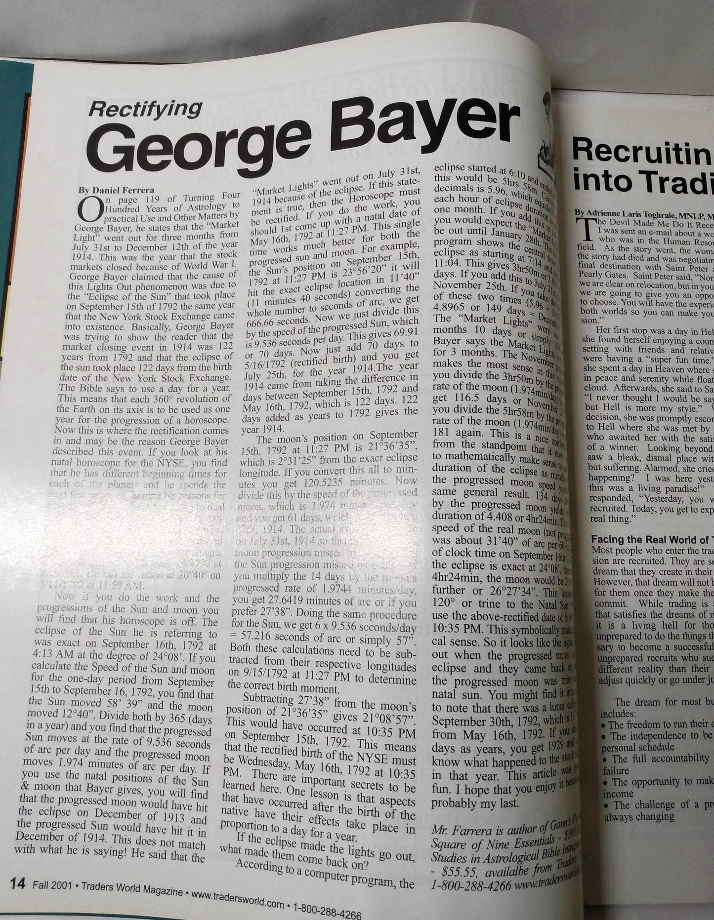Traders World Magazine Issue #31 Fall 2001 Technical Analysis Gann Trading - TulipStuff