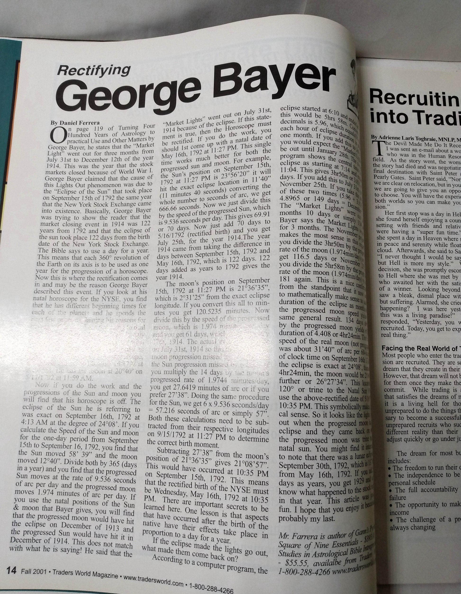 Traders World Magazine Issue #31 Fall 2001 Technical Analysis Gann Trading - TulipStuff