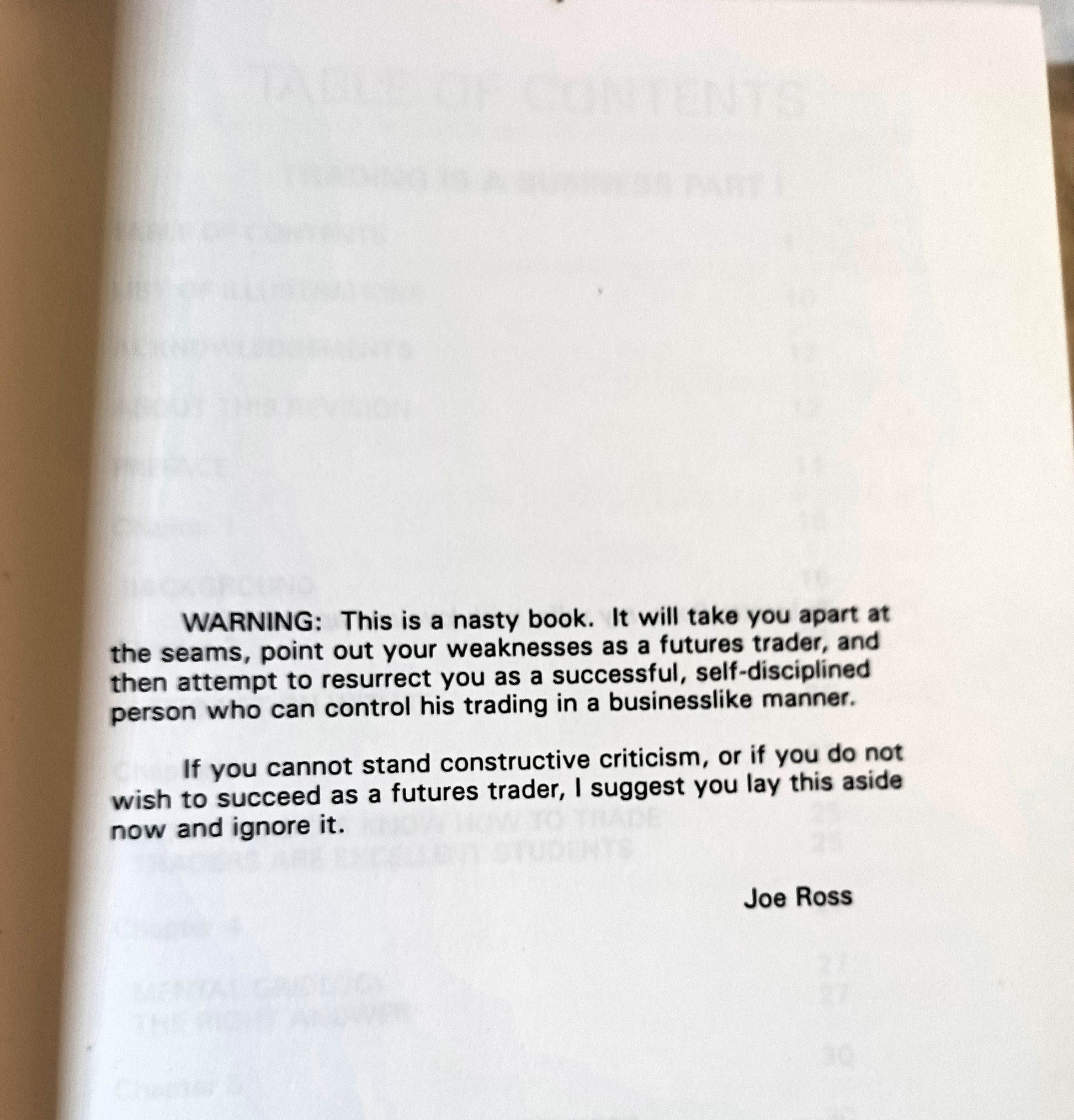 Trading Is A Business Joe Ross Ross Trading Hardcover 1993 - TulipStuff