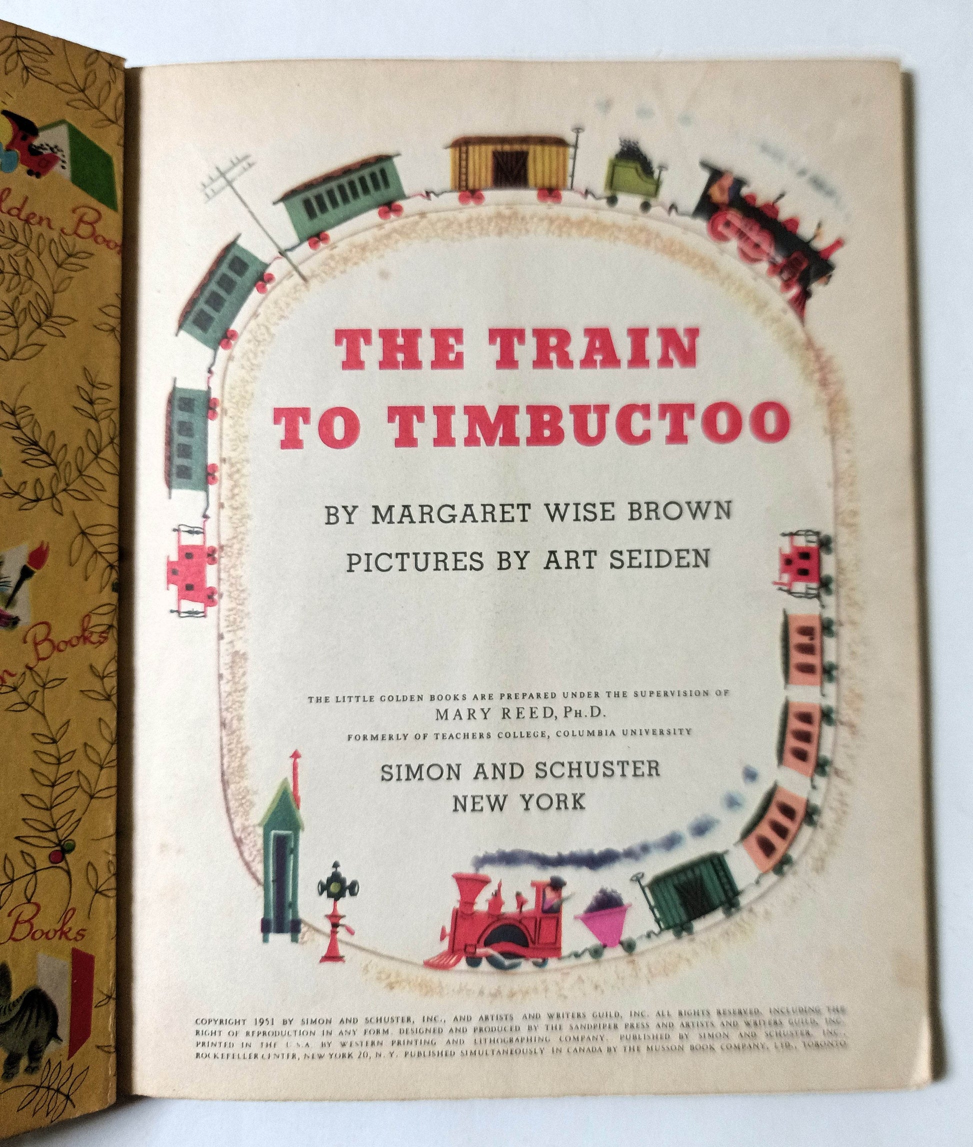 The Train To Timbuctoo Margaret Wise Brown Little Golden Book 1951 - TulipStuff