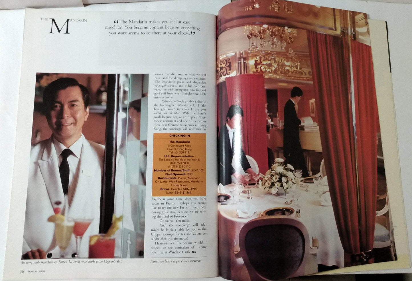 Travel and Leisure Great Hotels Of The World Bonus Issue April 1987 - TulipStuff