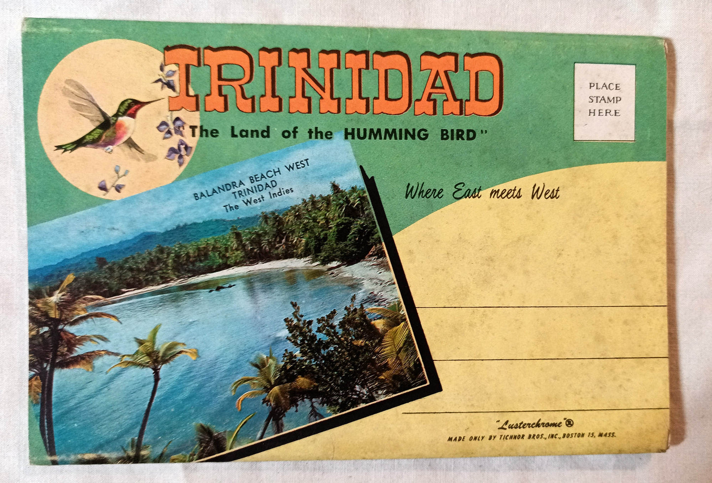 Trinidad Land Of The Humming Bird Late 1950s Postcard Booklet 13 views - TulipStuff