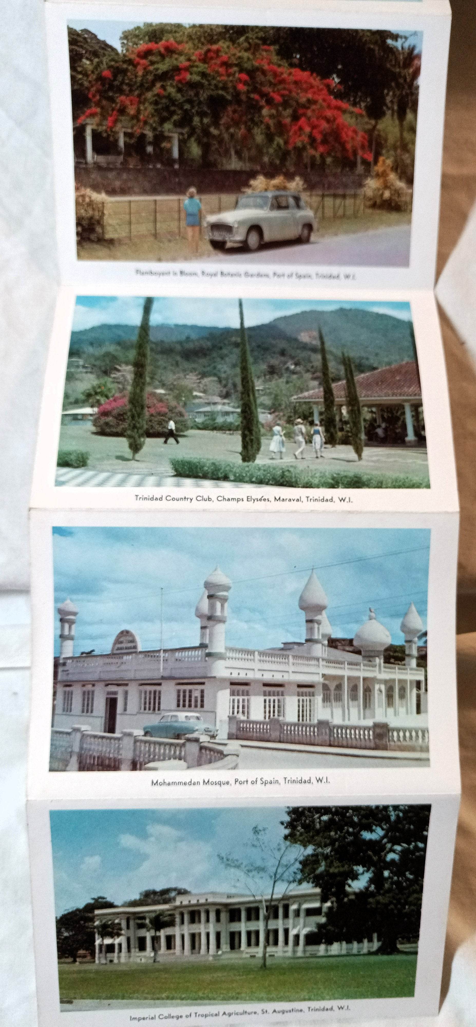 Trinidad Land Of The Humming Bird Late 1950s Postcard Booklet 13 views - TulipStuff
