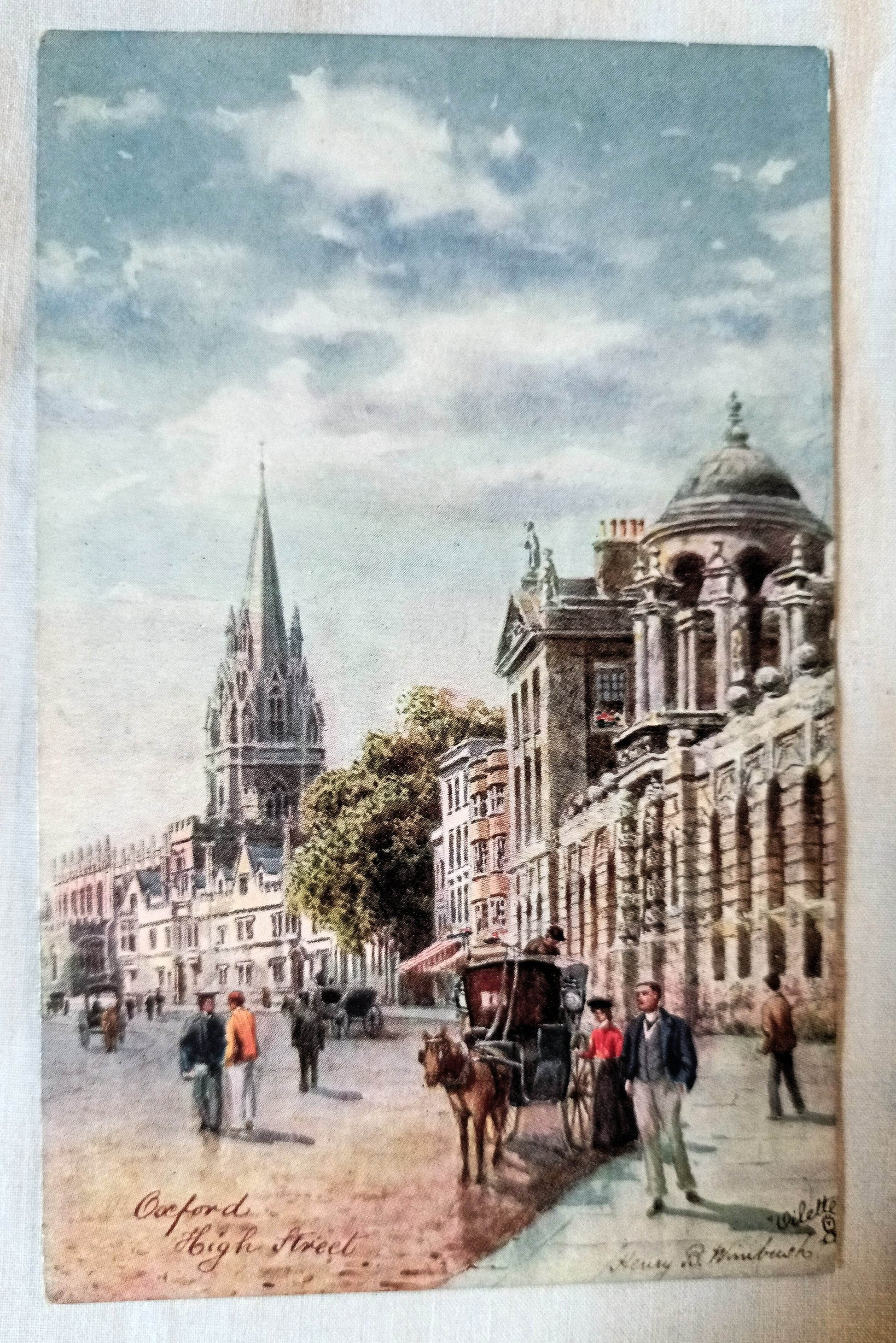 Oxford High Street Raphael Tuck Oilette #7644 Picturesque Oxford 1910 - TulipStuff